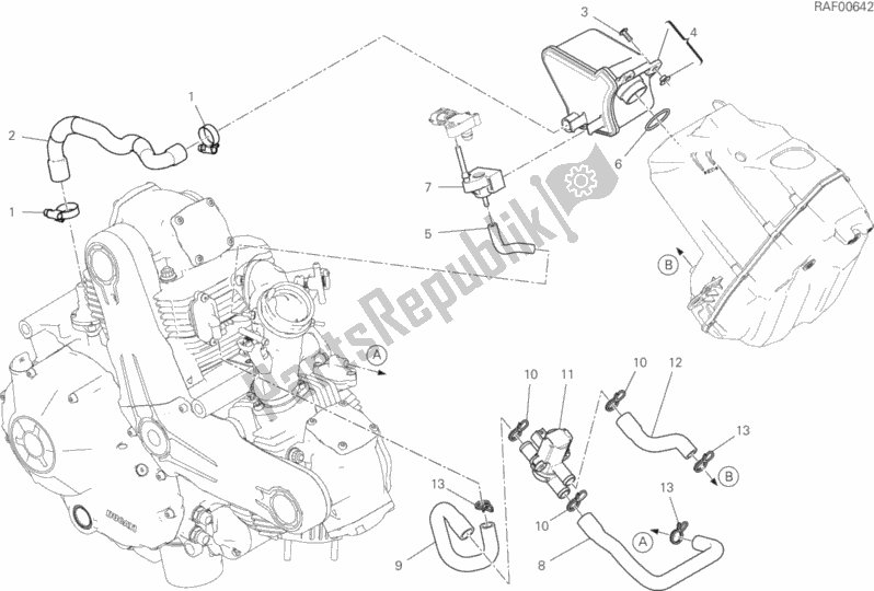 All parts for the Secondary Air System of the Ducati Scrambler Full Throttle 803 2019